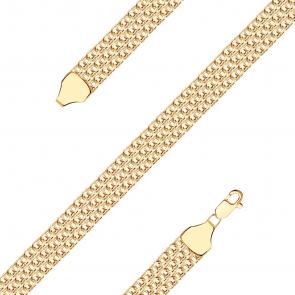 Золотой браслет плетение Бисмарк МАГНАТ МТройной бисмарк Б050 фото